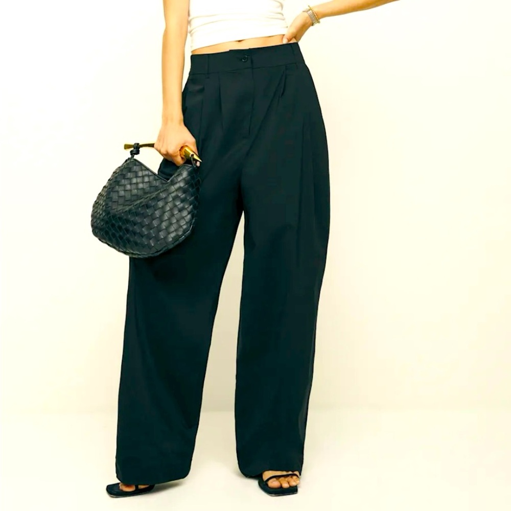 Elegant Black Women's Wide-Leg Pants